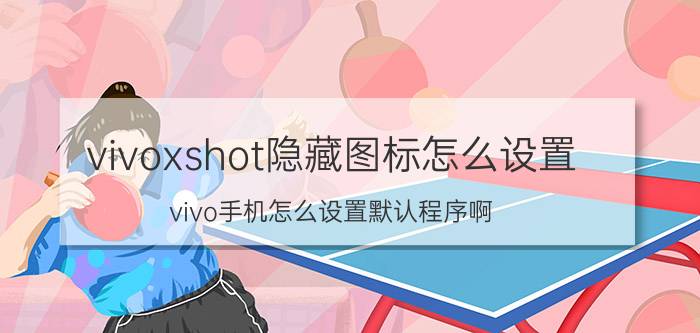 vivoxshot隐藏图标怎么设置 vivo手机怎么设置默认程序啊？